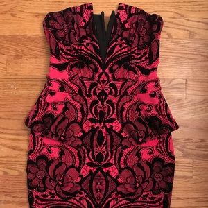 Lipsy Strapless Victorian Peplum Dress